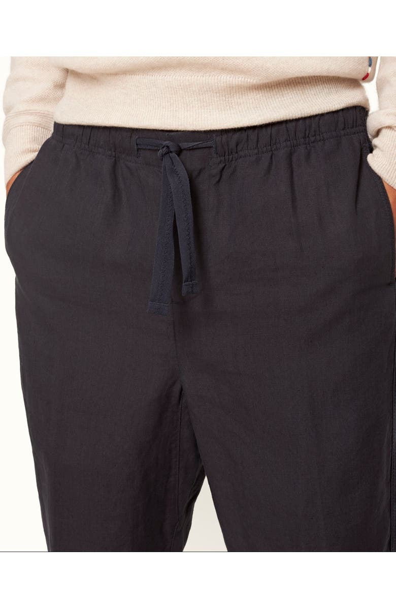 Orlebar Brown Alex Lino Relaxed Fit Italian Linen Drawcord Zip Fly Trousers, Alternate, color, Night Iris