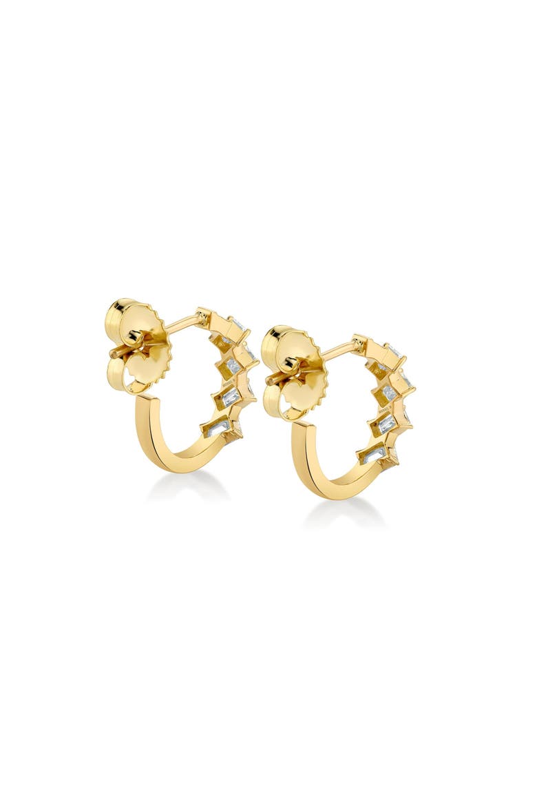 Mini Montage Emerald Cut Diamond Hoops, Alternate, color, 18K Yellow Gold
