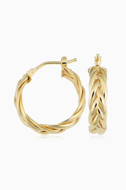 14K Yellow Gold Caesar Midi Hoops