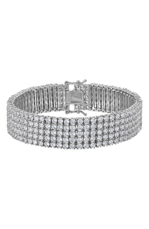 Cubic Zirconia Stacked Tennis Bracelet