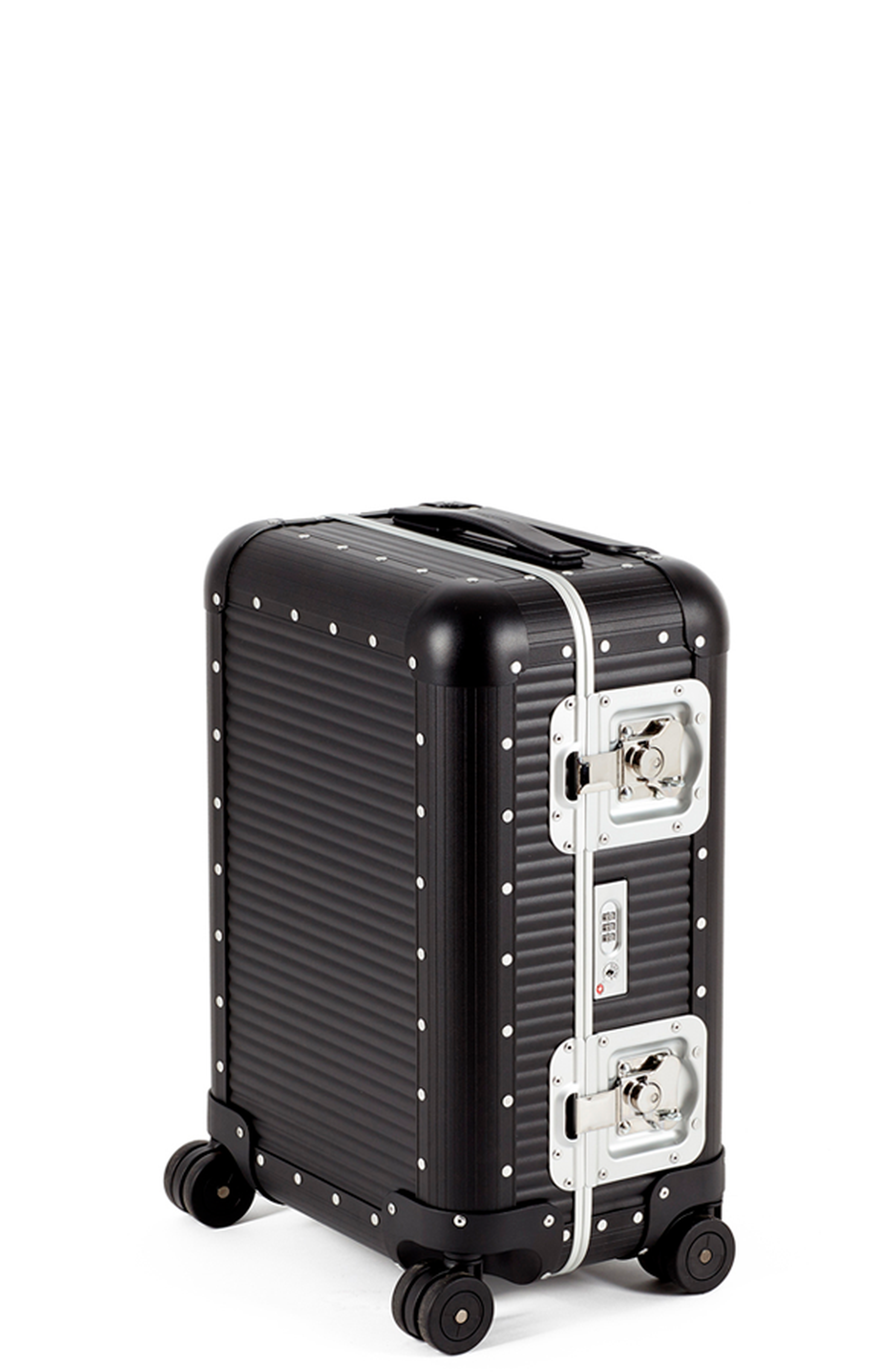 FPM - Fabbrica Pelletterie Milano - US Bank Light Spinner 55M Suitcase, Main, color, Caviar Black