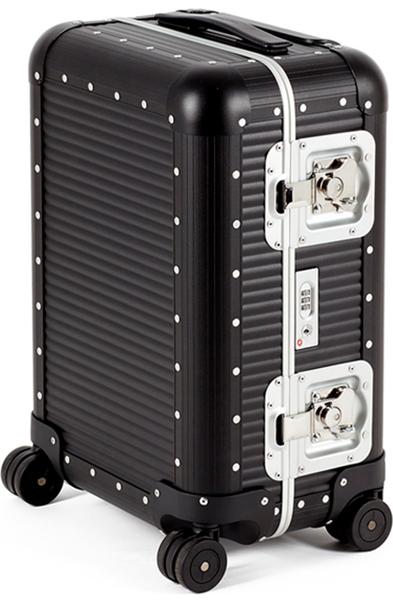 FPM - Fabbrica Pelletterie Milano - US Bank Light Spinner 55M Suitcase, Main, color, Caviar Black