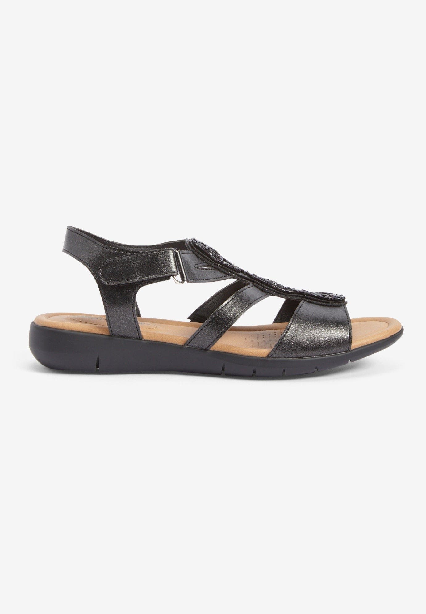 Comfortview The Maylee Sandal, Alternate, color, Black Metallic