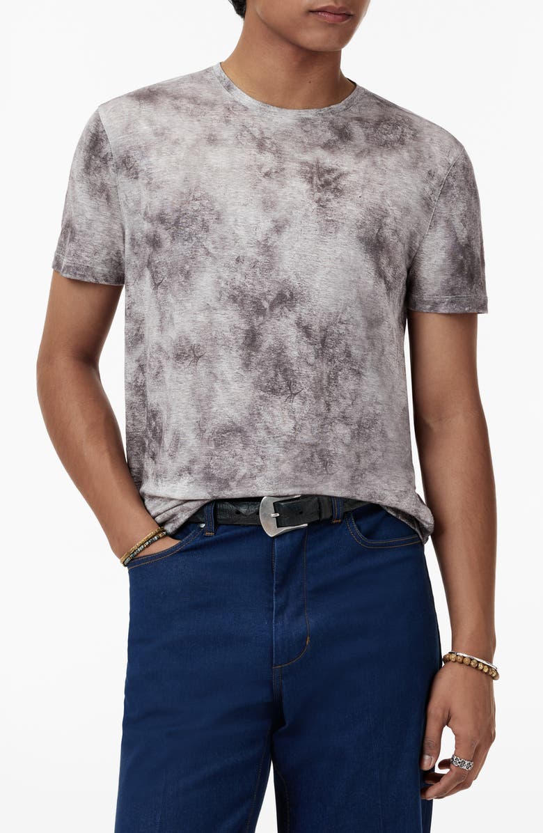 John Varvatos Campana Regular Fit Linen T-Shirt, Main, color, Seal Grey