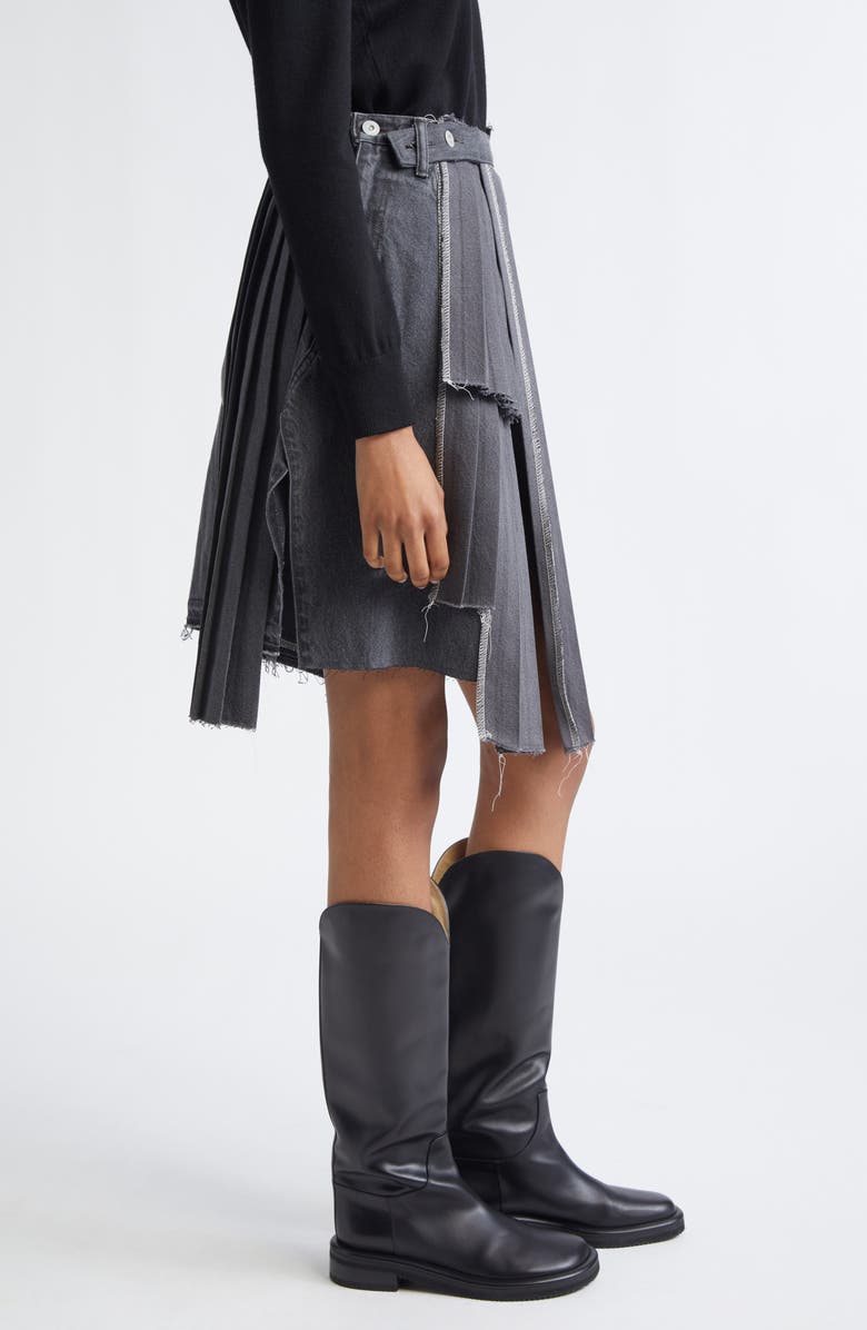 KURO Remake Mark XV Denim Skirt, Alternate, color, Black Assort