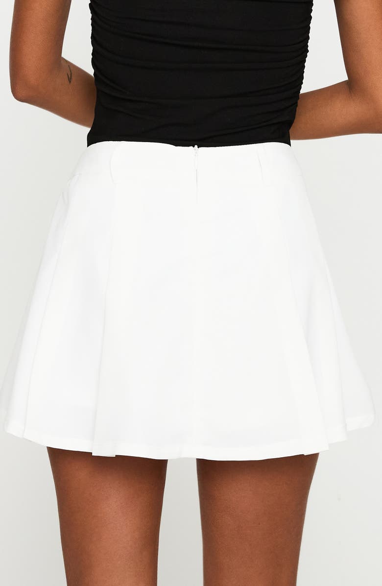 Princess Polly Barrymore Pleated Silk Blend Miniskort, Alternate, color, White