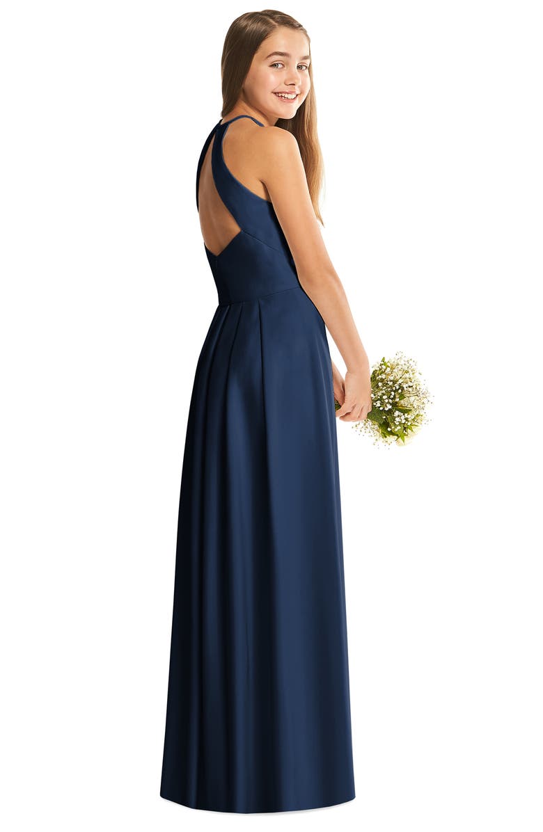 Dessy Collection Dessy Connection High Neck Junior Bridesmaid Dress, Alternate, color, 