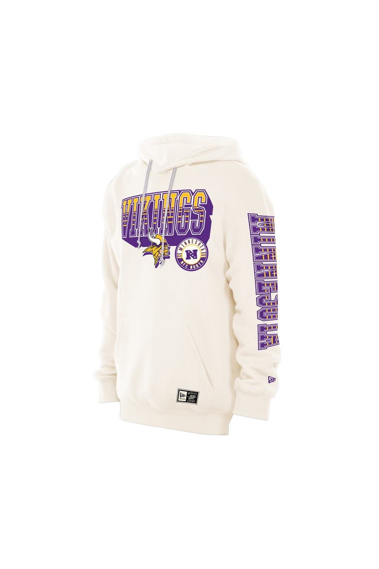Men's New Era  Cream Minnesota Vikings Dune Dust Hoodie, Alternate, color, Cream