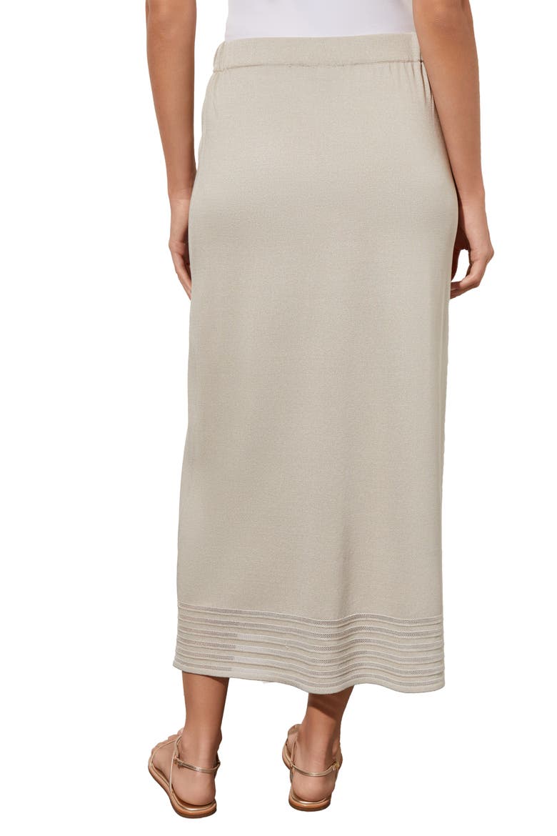 Stripe Hem A-Line Knit Skirt, Alternate, color, LIMESTONE