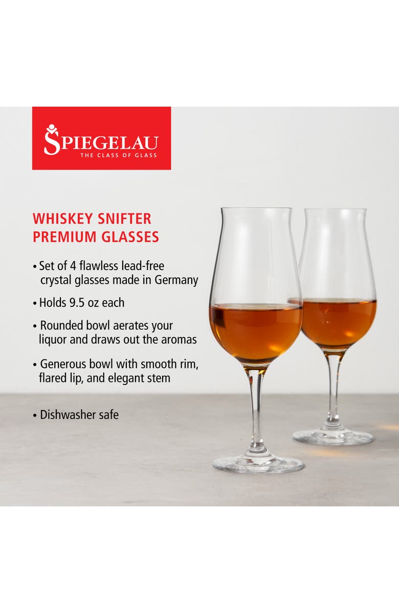 SPIEGELAU Whiskey Snifter Premium Set of 4, Alternate, color, Clear