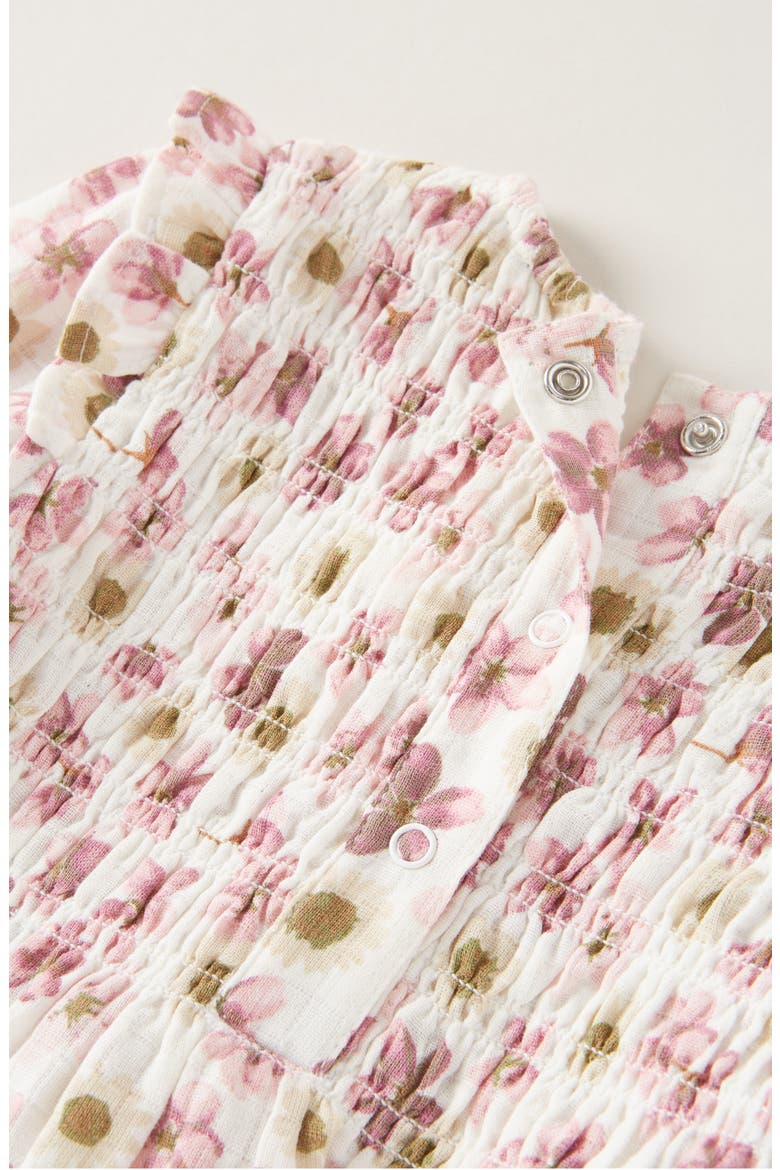 Smocked Long Sleeve Top & Leggings Set, Alternate, color, PINK- IVORY PRESSES FLOWER