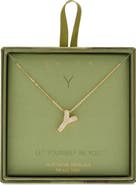 Leith Pavé Cubic Zirconia Initial Pendant Necklace