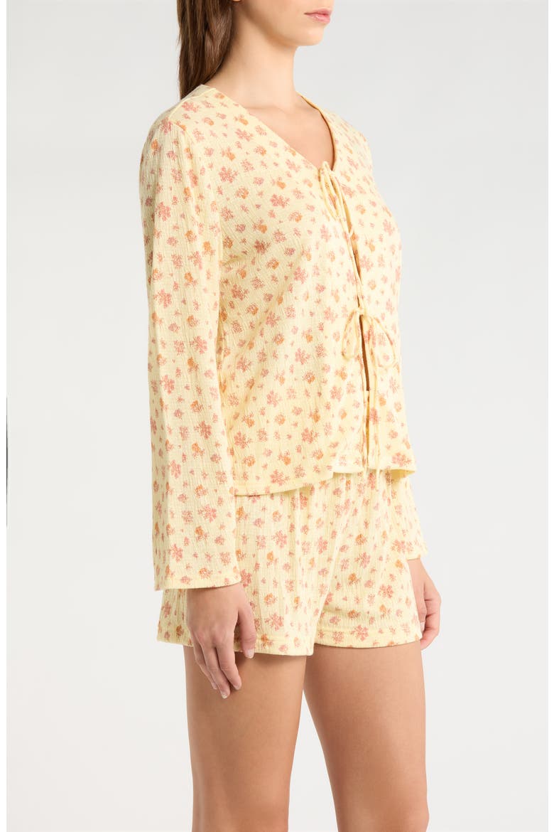 Bow Tie Short Pajamas, Alternate, color, PALE YELLOW