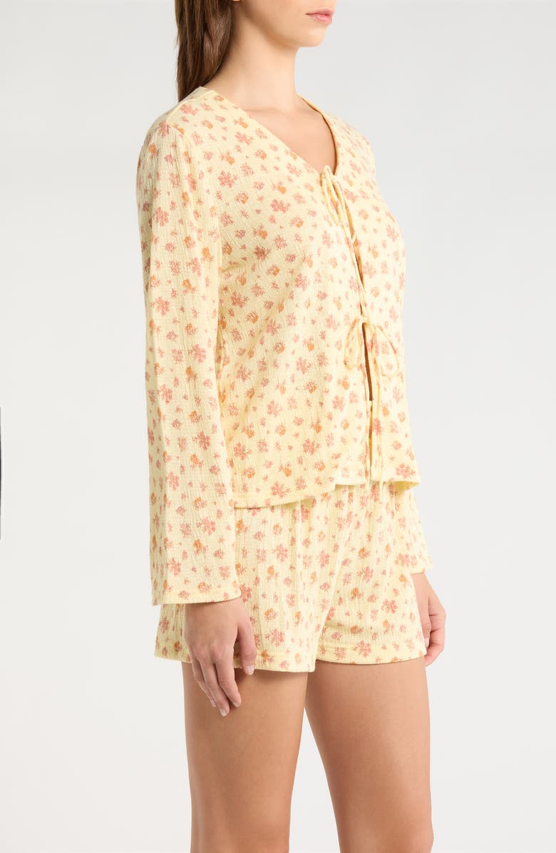 French Connection Bow Tie Short Pajamas, Alternate, color, Pale Yellow