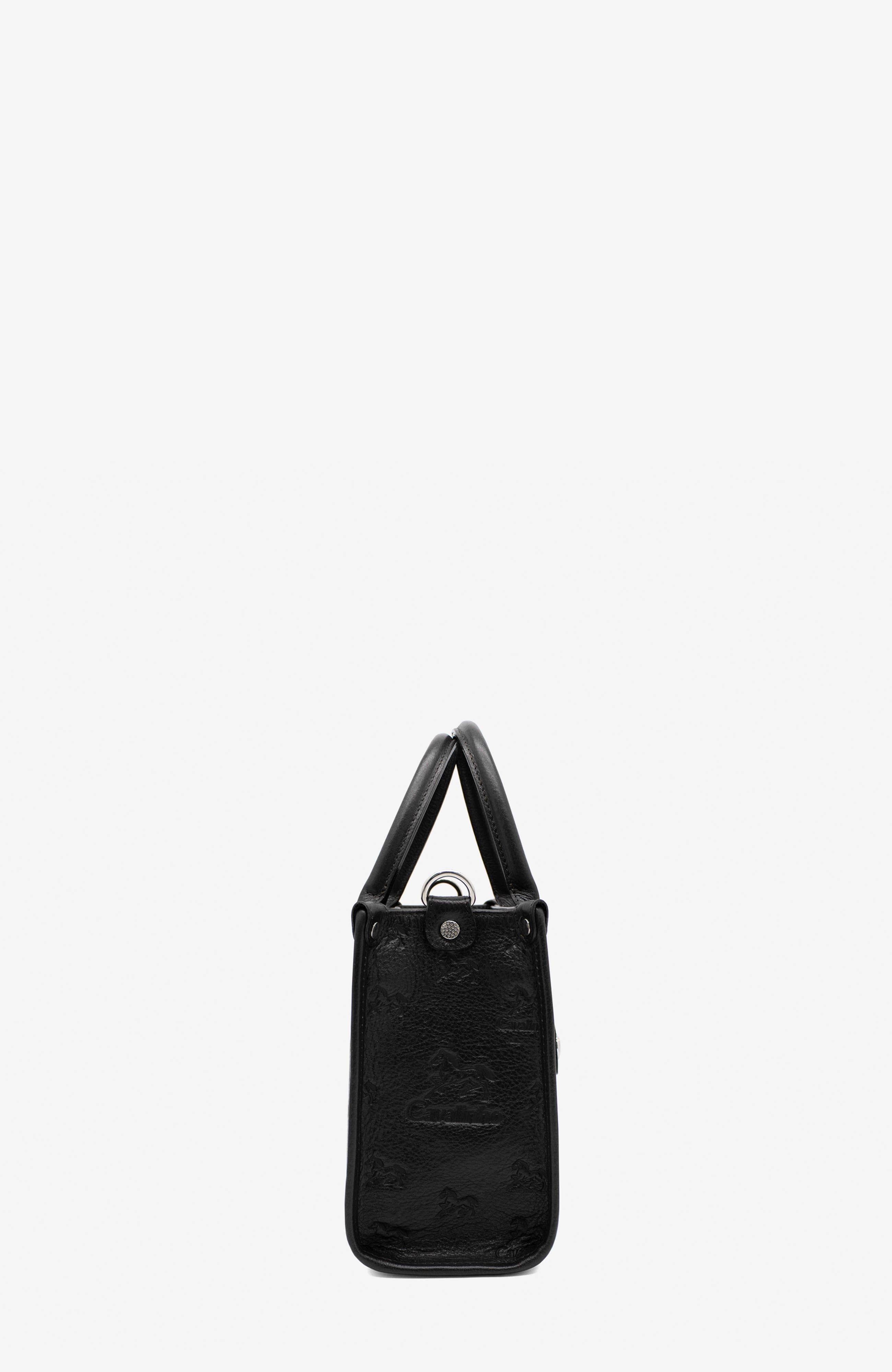 Cavalo Lusitano 524 Embossed Leather Handbag, Alternate, color, Black