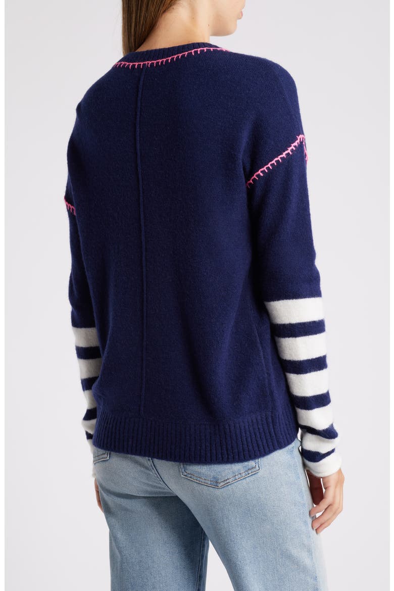 Avery Blanket Stitch Sweater, Alternate, color, BLUE