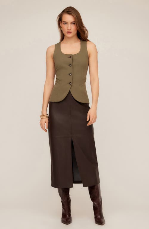 Fifteen Twenty Joni Button Front Vest In Green