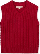 Hope & Henry Kids' Organic V-Neck Cable Sweater Vest