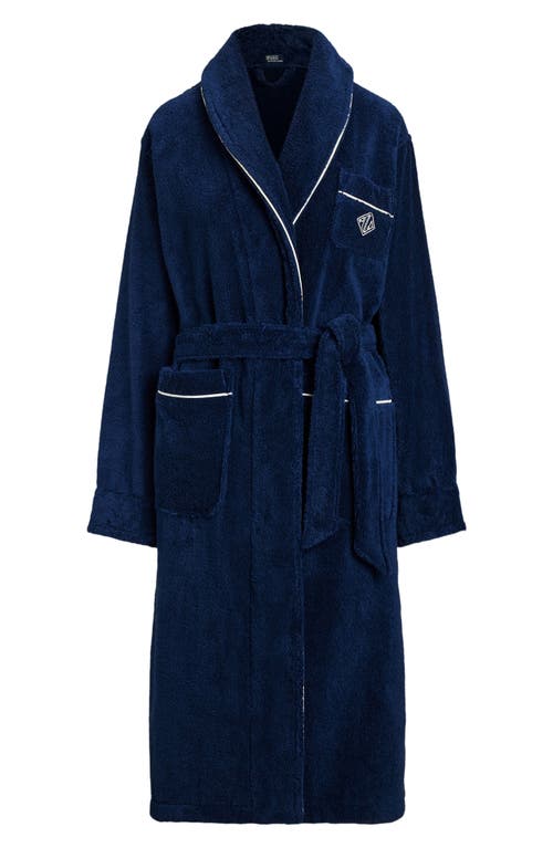 Polo Ralph Lauren Cotton Bath Robe In Blue