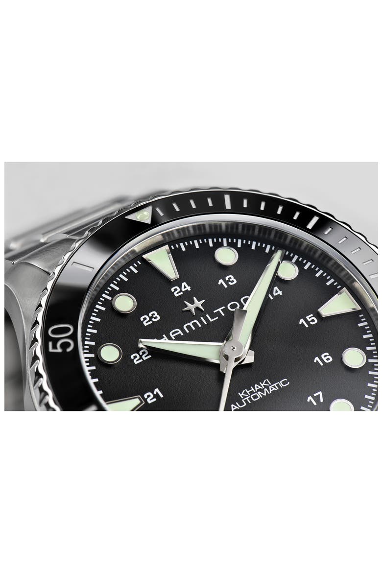 Khaki Navy Scuba Automatic Bracelet Watch, 43mm, Alternate, color, STAINLESS STEEL/SILVER