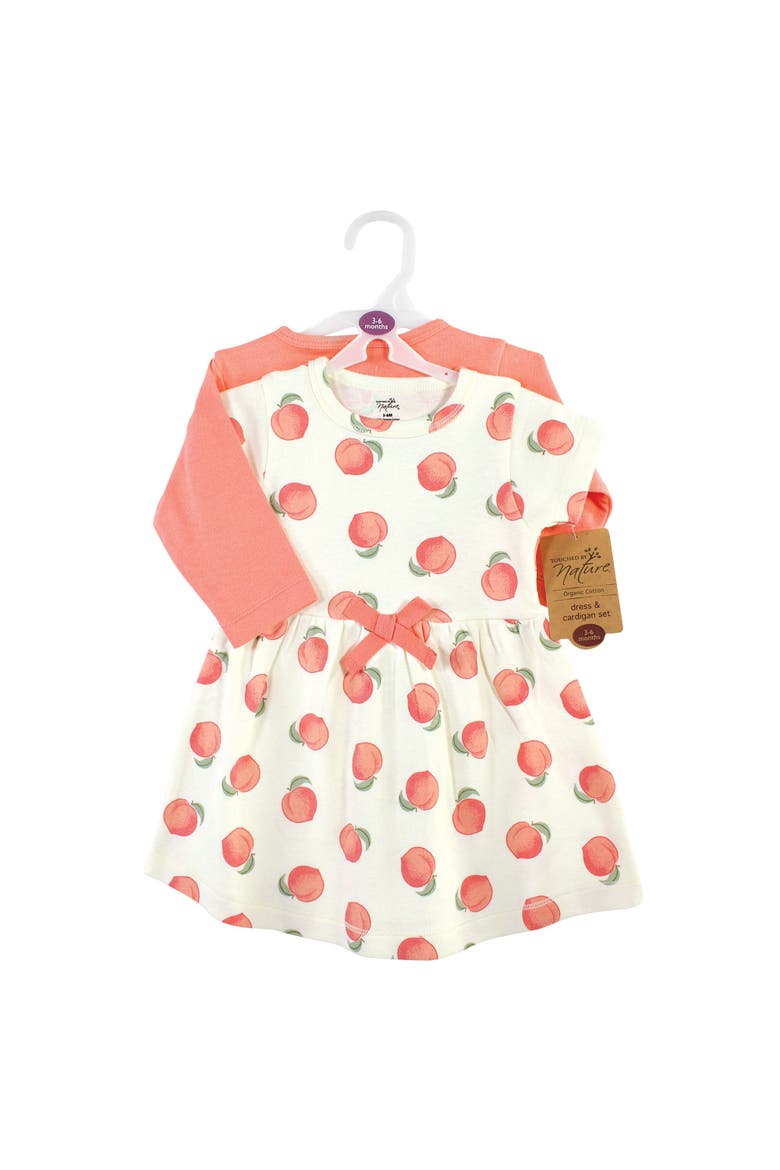 Organic Cotton Dress and Cardigan, Alternate, color, Peach