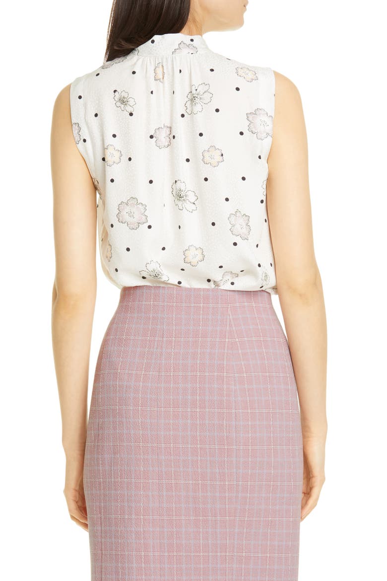 Sonnet Fleur Sleeveless Silk Blend Top, Alternate, color, SNOW COMBO