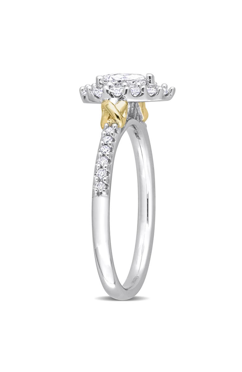 Julianna B. Diamond Teardrop Halo Ring 14k Gold, Alternate, color, White Gold