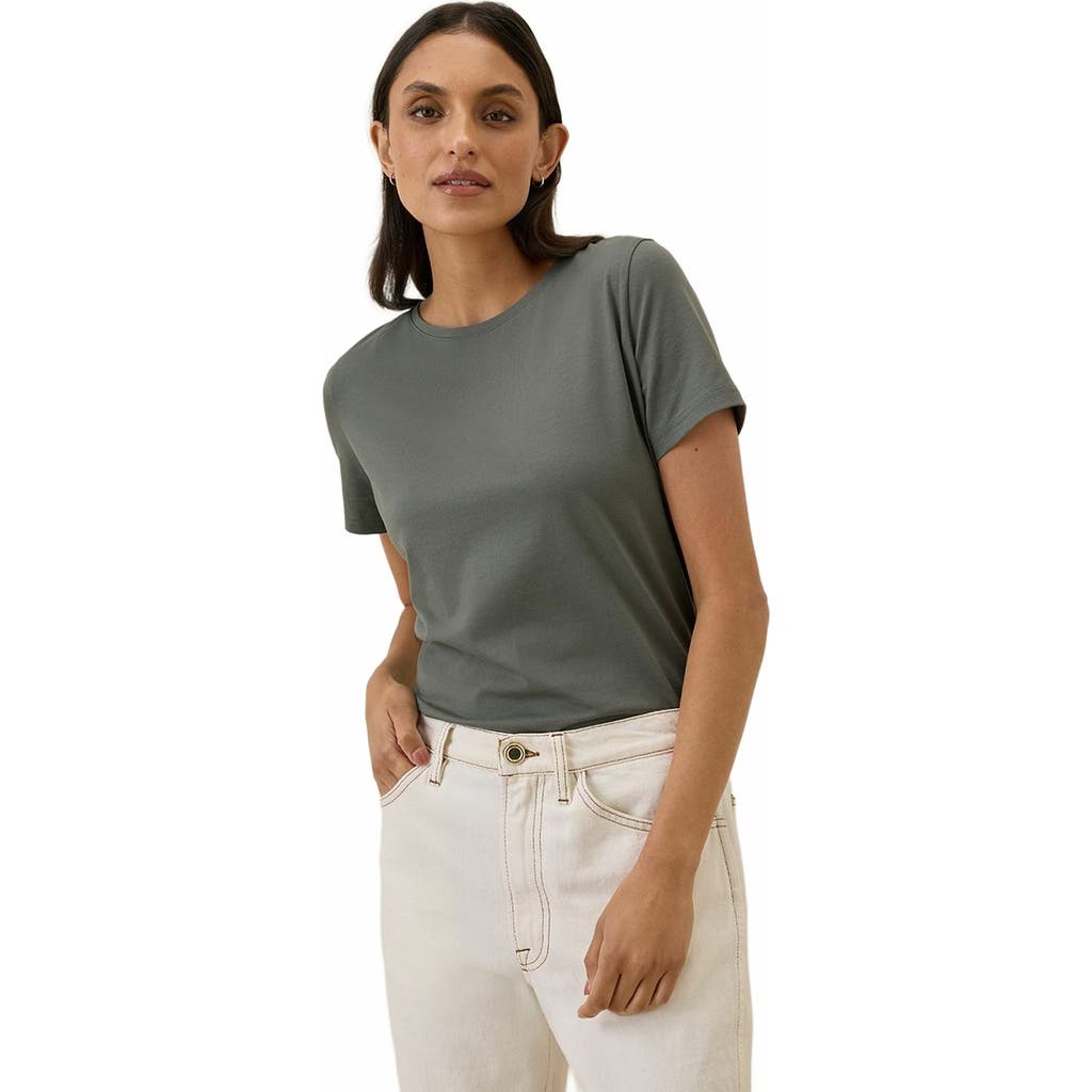 Pact Organic Cotton Luxe Stretch Jersey Slim Tee In Gray