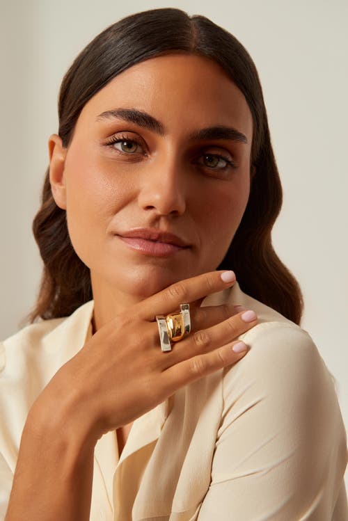 Cxc Stony Ring In Metallic