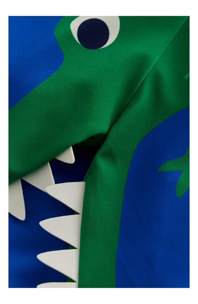 Mini Boden Kids' Appliqué Long Sleeve Rashguard, Alternate, color, Blue Croc