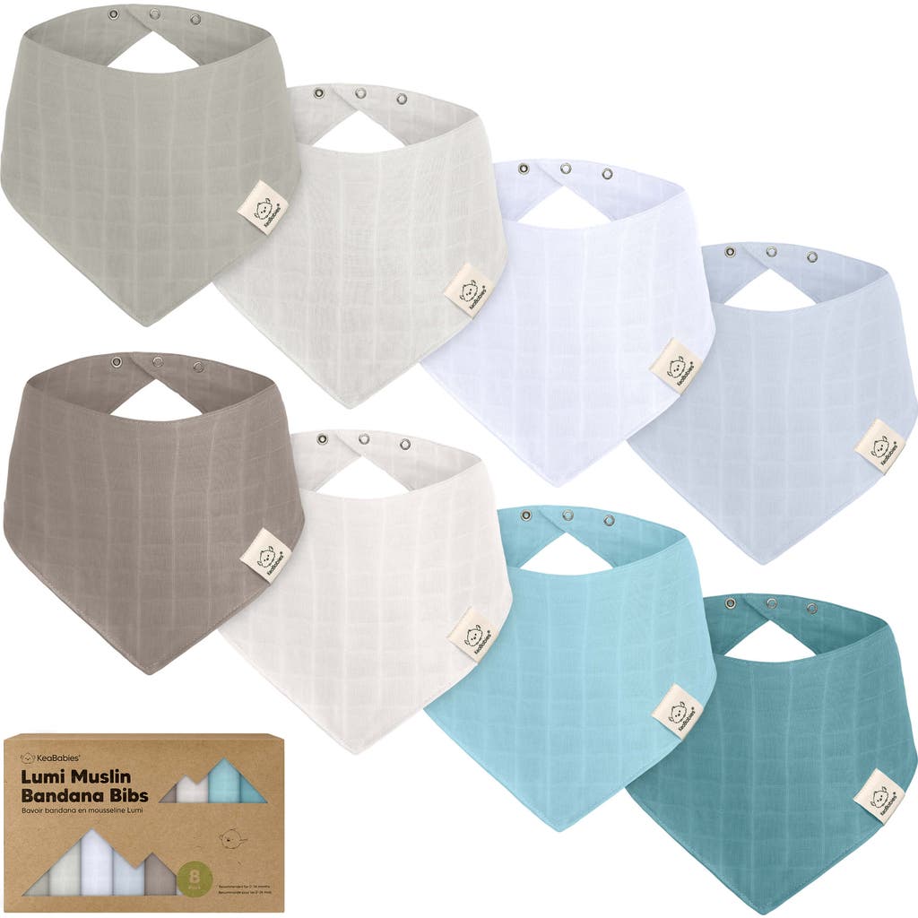 KEABABIES KEABABIES 8-PACK LUMI MUSLIN BANDANA BIBS