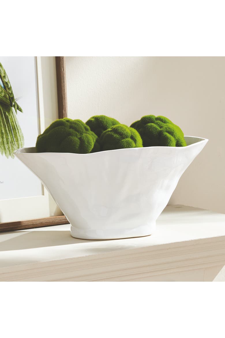 Madara White Gloss Oval Large Ceramic Sculptural Vase 18.75", Alternate, color, White