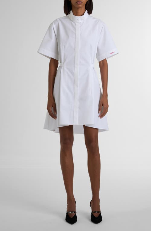 Alexander Mcqueen Mcqueen Belted Cotton Poplin Shirtdress In White