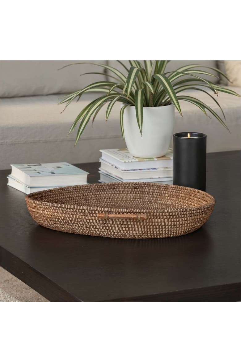 Woven Tray with Handles, Alternate, color, Natural