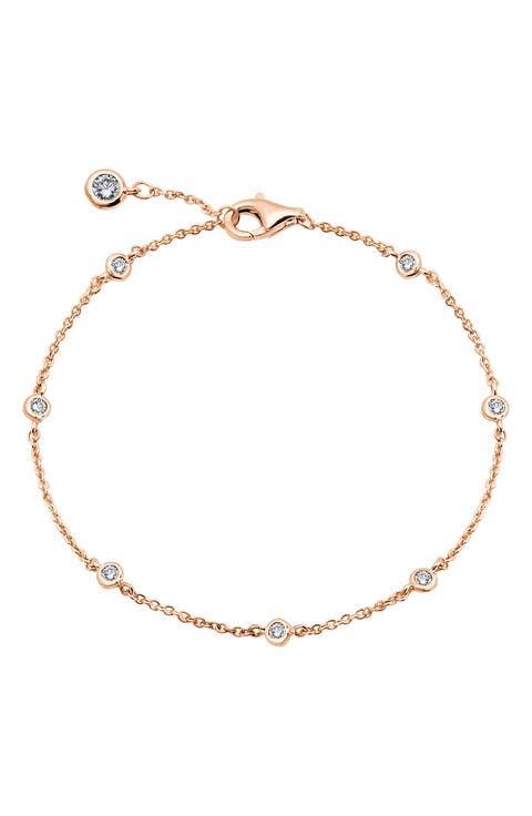 Cubic Zirconia Bezel Station Anklet