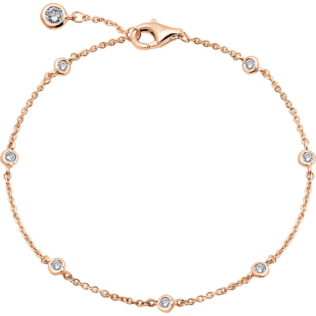 Crislu Cubic Zirconia Bezel Station Bracelet