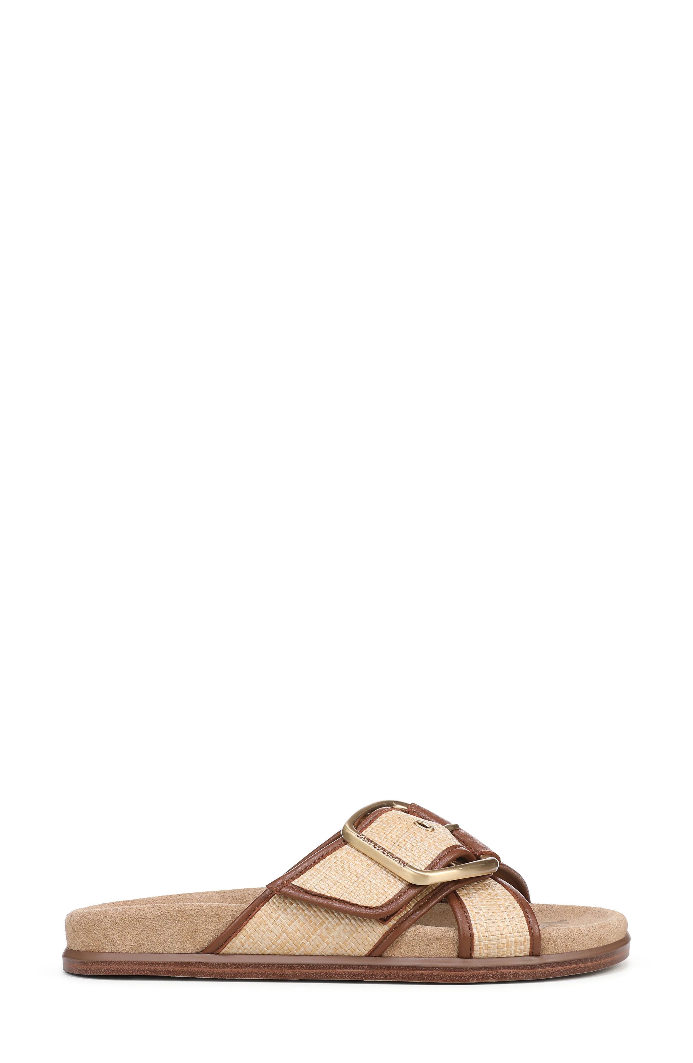 Sam Edelman Darla Slide Sandal, Alternate, color, Bleached Beechwood/ Cognac