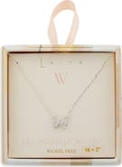 Leith Cubic Zirconia Initial Pendant Necklace