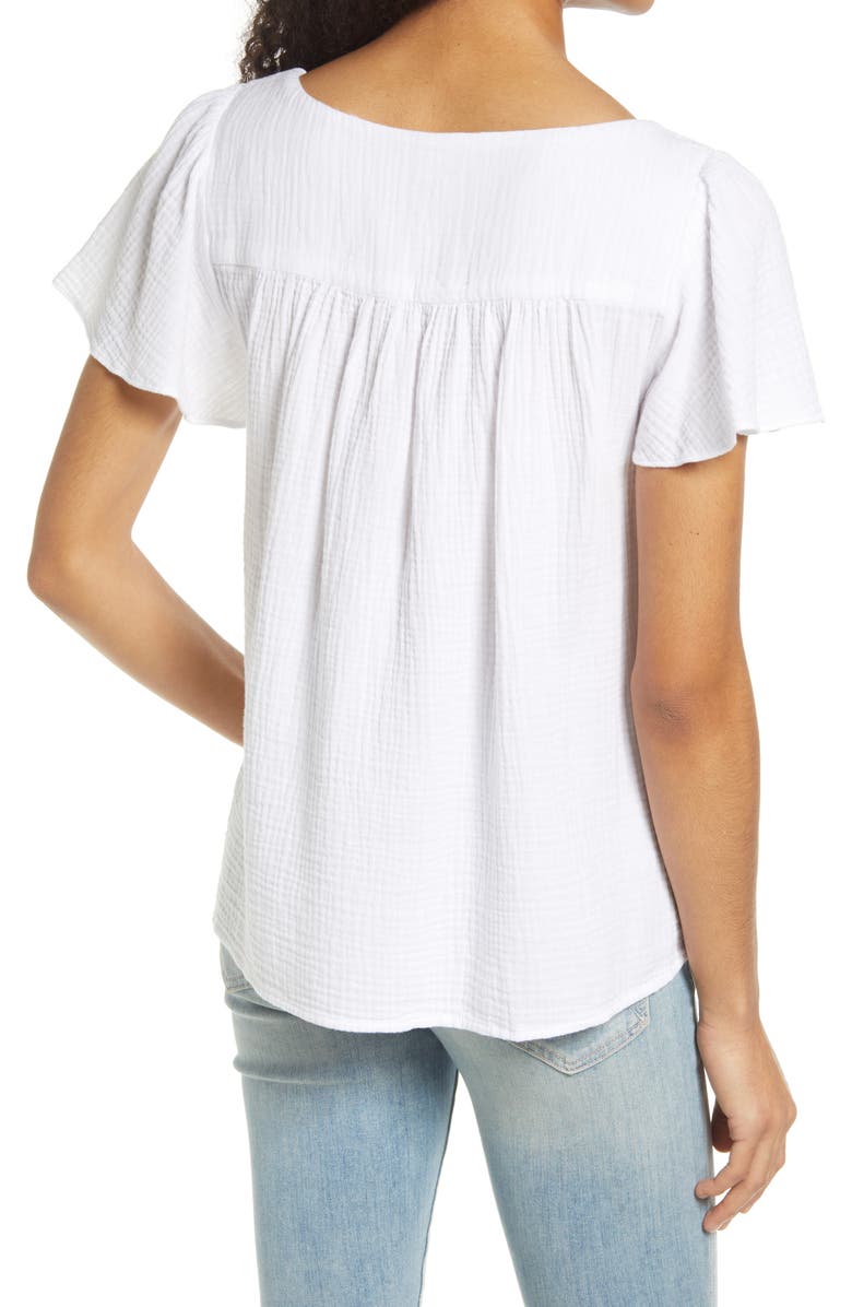 Caslon<sup>®</sup> Caslon Square Neck Cotton Blouse, Alternate, color, 