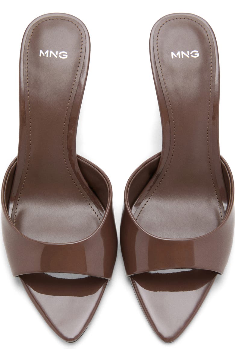 MANGO Pointed Toe Slide Sandal, Alternate, color, Chocolate