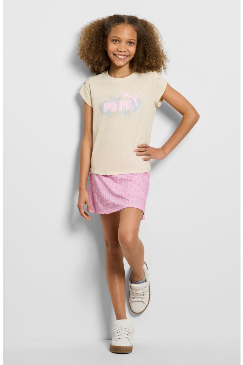 Kids' Graphic Tee & Skort Set, Alternate, color, TAN COMBO