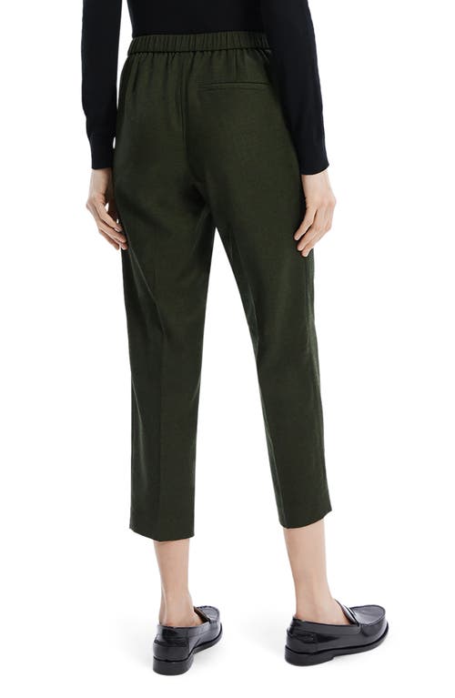 Theory Trecca Virgin Wool Pull-on Pants In Hunter Green Melange