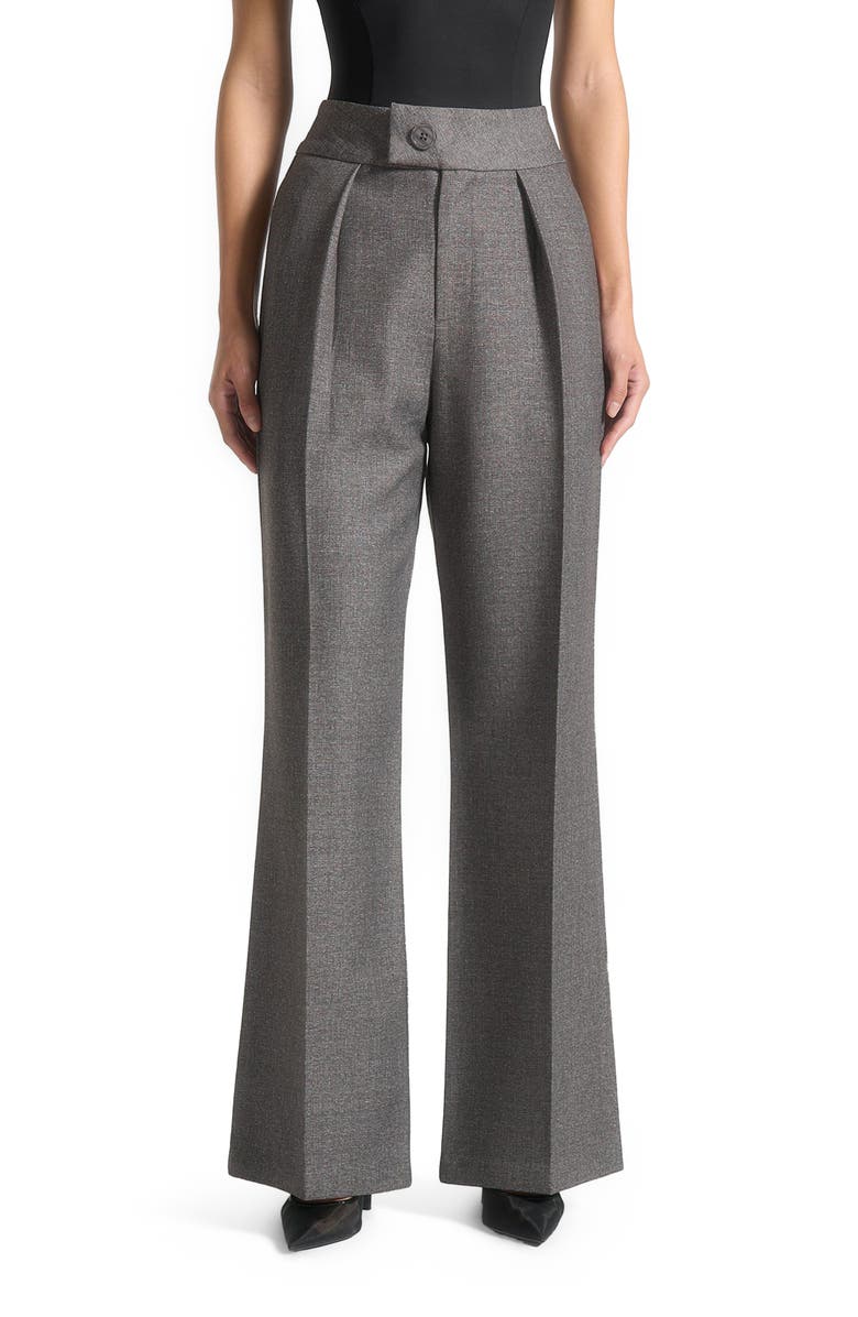 Manière De Voir Elsa High Waisted Tailored Trousers, Alternate, color, Grey Marl