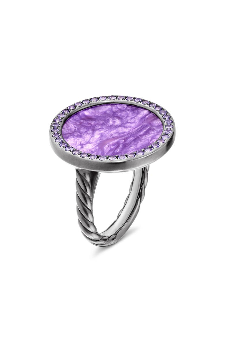 David Yurman DY Elements<sup>®</sup> Ring in Sterling Silver with Chariote & Purple Sapphires, 18mm, Alternate, color, Purple