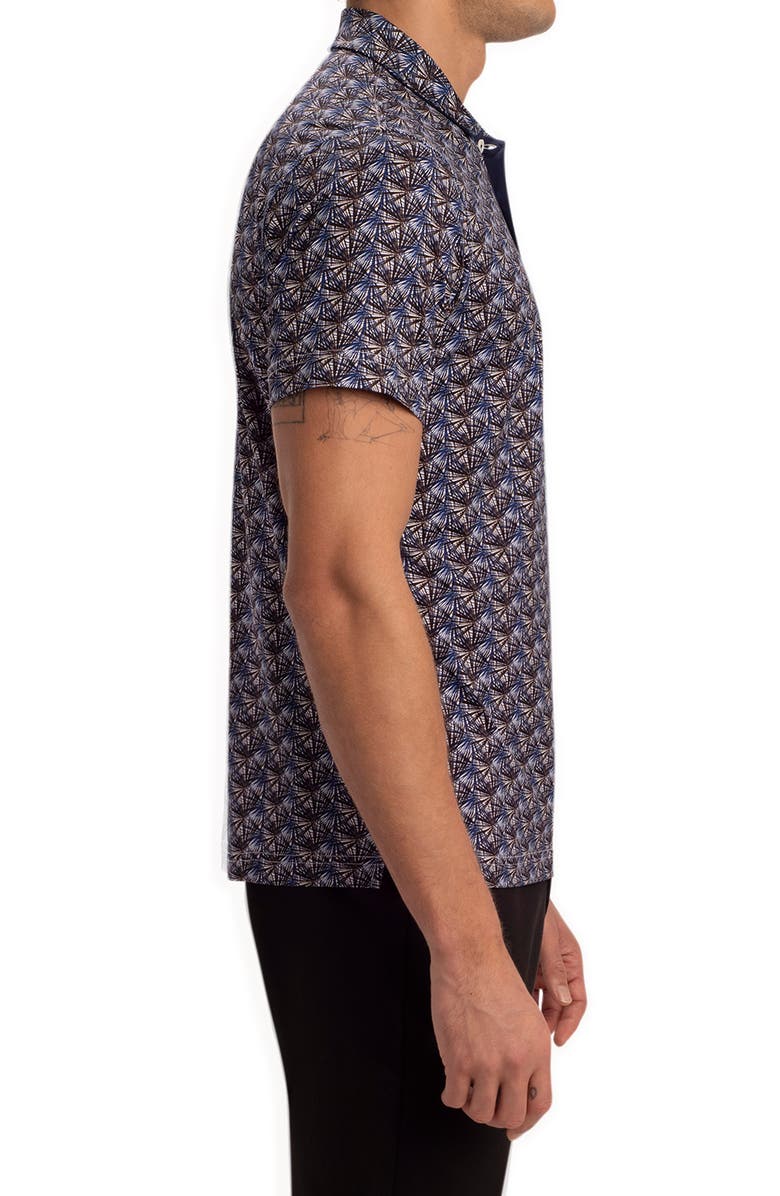 Bugatchi OoohCotton<sup>®</sup> Tech Geo Print Polo, Alternate, color, Mocha