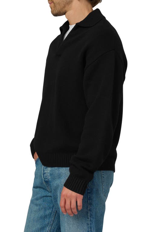 Joe's Relaxed Johnny Collar Wool Sweater In Black