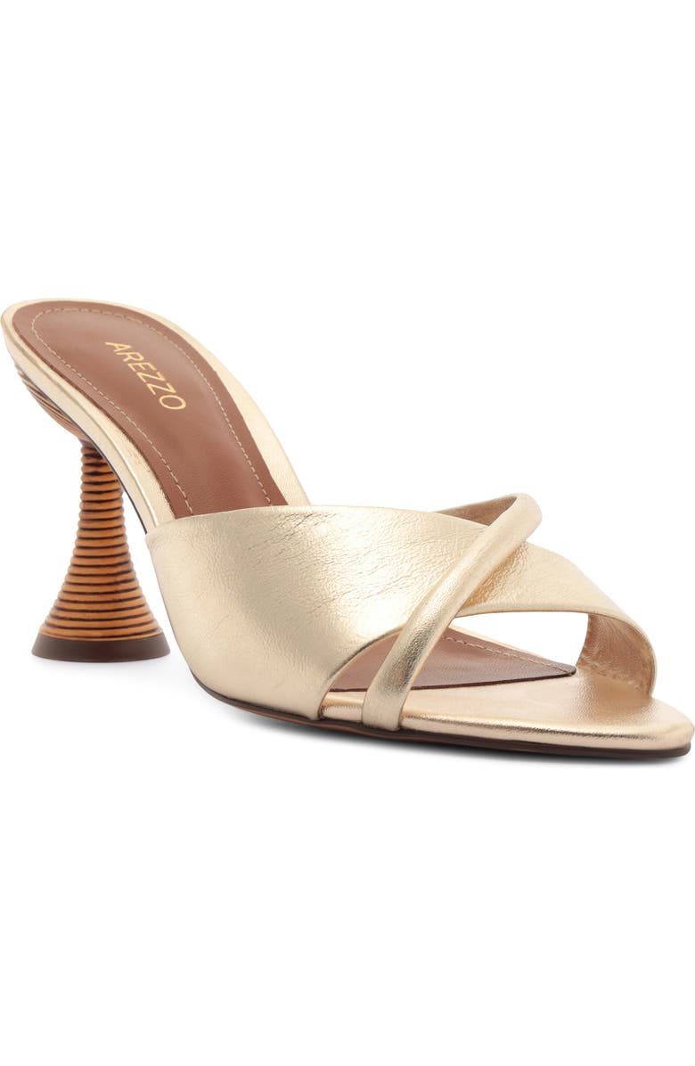 Arezzo Luca High Pointed Toe Slide Sandal, Main, color, Platino