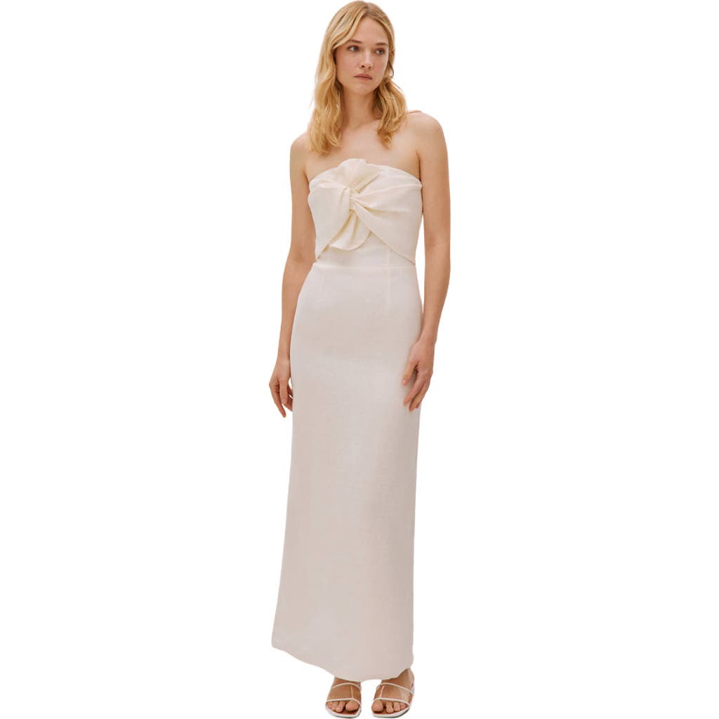 Labeca London Alaia Linen Twist Maxi Dress in White  product