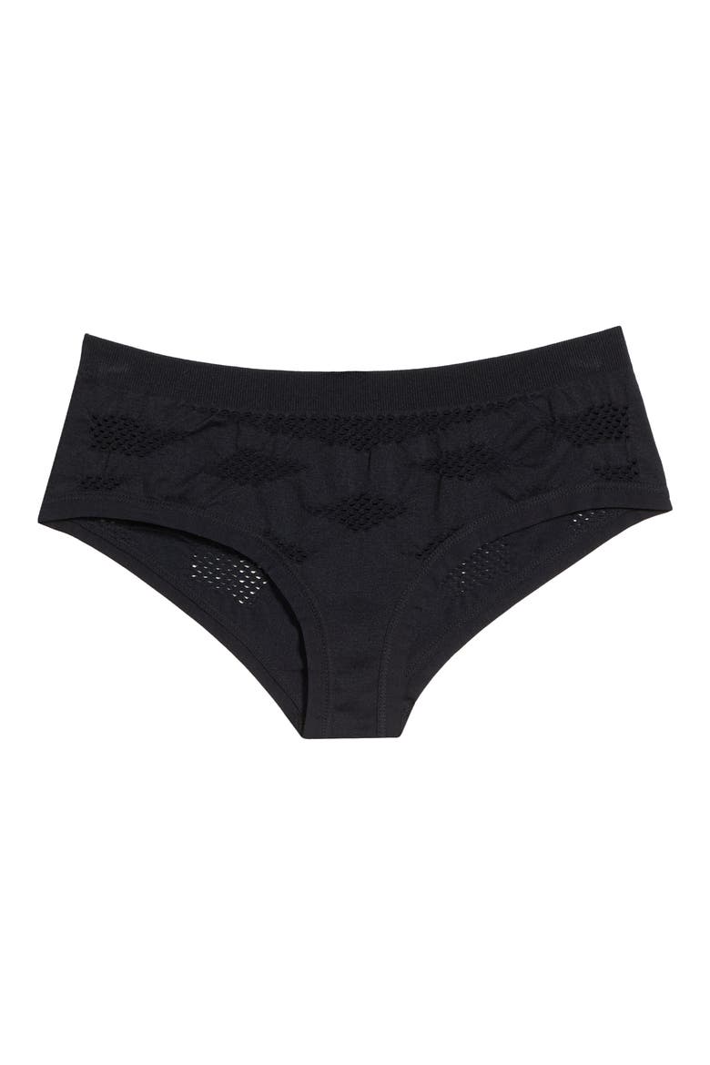 Midnight Hipster Panties, Alternate, color, BLACK