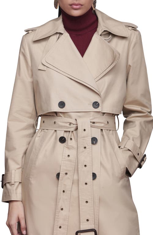 Avec Les Filles Layered Cotton Blend Trench Coat In Gray